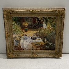 The Luncheon Print on Canvas by Claude Monet Framed