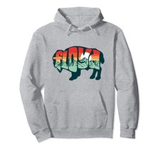 Floyd Bison Buffalo Mountain Vintage Outdoor Graphic Hoodiefrom JP