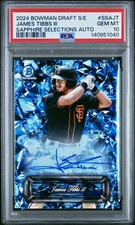 2024 Bowman Draft Sapphire Selections JAMES TIBBS III Auto RC SP Giants PSA 10