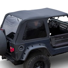 For Jeep Wrangler 1997-2006 Rampage 109735 Black Diamond Frameless Soft Top Kit