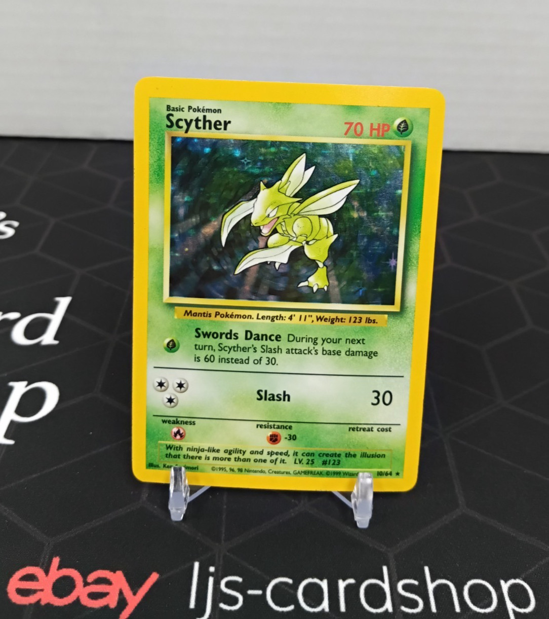 Scyther No Symbol Jungle 10/64 Holo Rare MP Pokemon Card T1