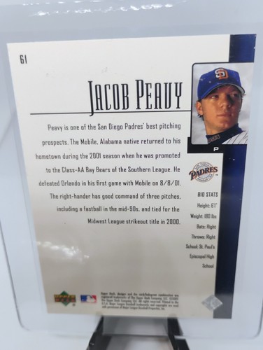 Jake Peavy San Francisco Giants 01 UD Prospect Premieres XRC - Picture 2 of 2