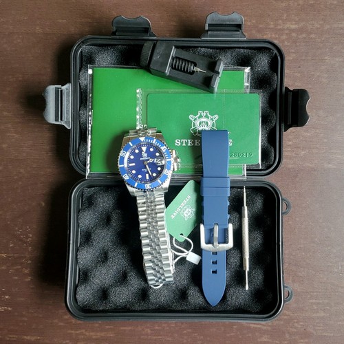 Steeldive NH35 Automatic Movement Dive Watch Blue Jubilee Silicone Strap SD1953 - Bild 2 von 11