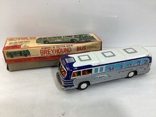 Vintage Cragstan Toys Tin Litho Greyhound Bus w/ Friction Motor In Original Box 