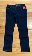 The Childrens Place Girls Skinny Jeans Size 12 Plus Adjustable Waist Dark Wash