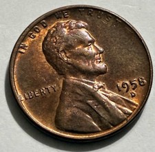 1958-D Lincoln Wheat Penny Denver Mint Vintage United States Coin BN3128