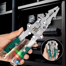 18 in 1 Multifunctional Foldable Wire Stripper Crimper Cable Cutter Pliers Tools