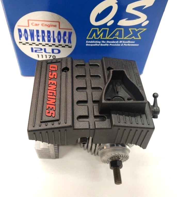 O.S. MAX-12LD 2.11cc 2-stroke glow engine with manifold for 1/10 R/C cars, new - Image 3 of 4