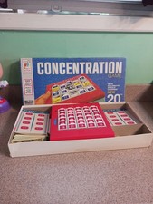 Concentration Board Game by Milton Bradley, 20th Edition, 1976, Complete,