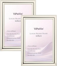 Classy Silver Plated 4x6''Photo Frame 2 pack, Classic Beaded picture frame 6x...