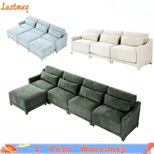 2-4 Seat Elegant Chenille Sponge Sofa Set Lumbar Pillow Living Room w/O Ottoman