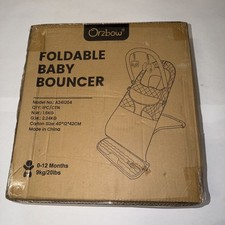 Orzbow Portable Baby Bouncer, Foldable Bouncer Seat with Deluxe Grey