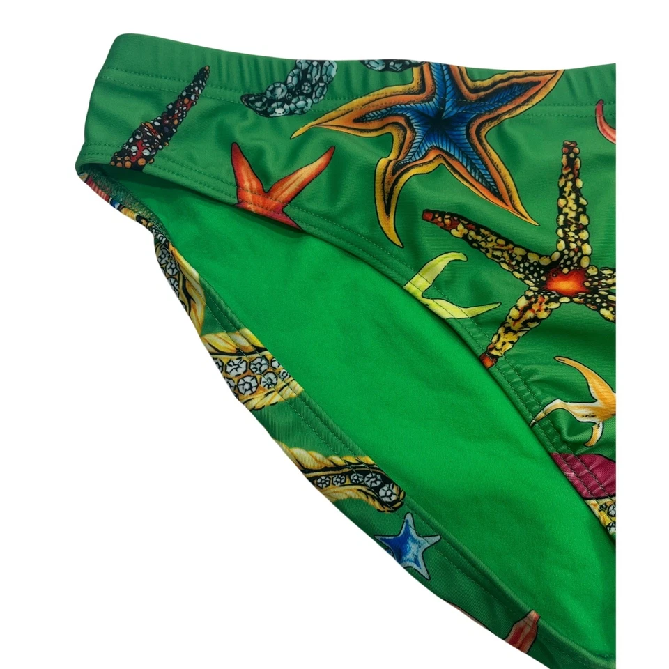 M2-25 VERSACE Tresor De La Mer Triangle Cut Speedo Swimsuit Green Size 6/34-36/M - Image 3 of 4
