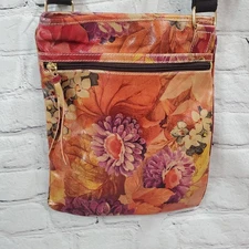 Maurizio Taiuti Purse Women Medium Leather Floral Messenger Crossbody Italy Made