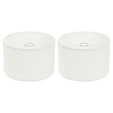 2 Set Drum Lamp Shades 12"x12"x8" Linen Lamp Shade Easy Assembly Lampshade Beige