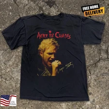 Alice In Chains Band Layne Staley Unisex Black T-shirt Size S-5XL