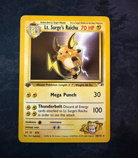 Pokemon TCG Lt. Surge's Raichu 28/132 Gym Heroes Holo Rare 1st Ed WOTC on eBay