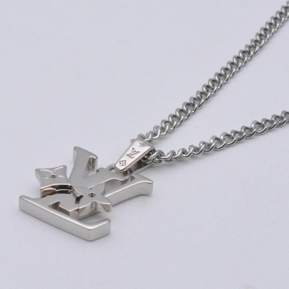 LOUIS VUITTON（LV） LOUIS VUITTON M02254 ciondolo monogramma catena argento circa Gioiello Acciaio Inox 52 5Cm