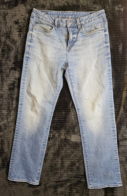 Buffalo Jeans Men's 33x32 Dave Bitton Relaxed Straight / Driven Light Wash Denim