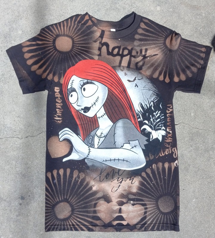 T shirt vintage Sally nightmare before christmas Tie-dye Size S