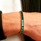 Tennis Bracelet 14K Yellow Gold Over 6.00 Ct Emerald Cut Lab-Created Emerald