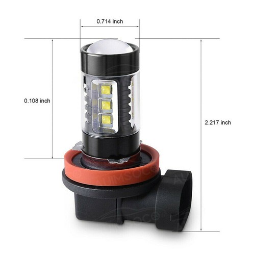 LED Fog Light Bulbs H8 H16 H11 Fog Light Bulb White 6500K High Power DRL Lamps - Picture 9 of 16