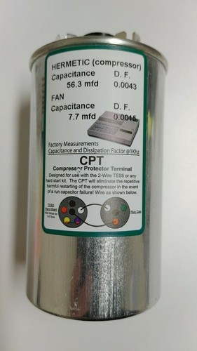Condensador de funcionamiento redondo AmRad 55/7,5 MFD 370/440 VAC EE. UU.2218A - Imagen 3 de 4