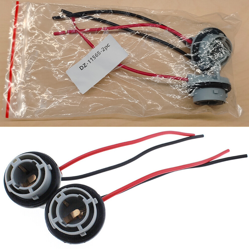 2X 1156 S Pigtail Plug Stop Brake Turn Light Bulb Socket Harness