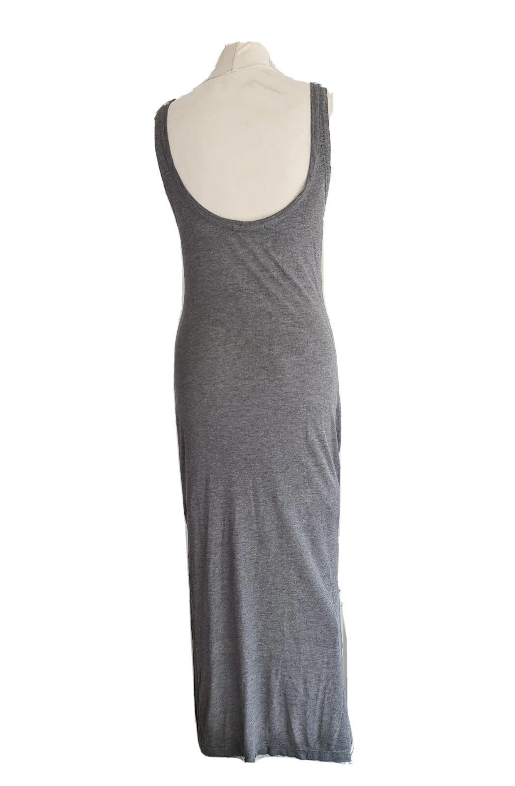 T ALEXANDER WANG ABITO DONNA GRIGIO SMANICATO JERSEY MIDI SLIP. SMALL UK 8.
