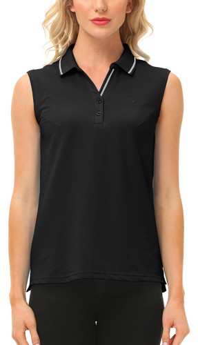 Women Button Golf Polo Gym Sleeveless Shirt T-shirt Casual Climbing Tennis Top - Picture 35 of 182