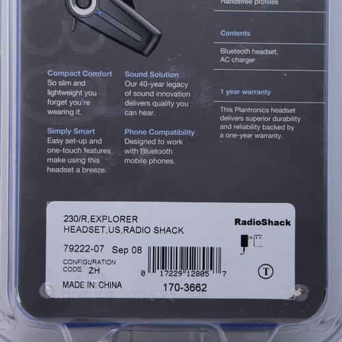 Plantronics Explorer 230 Bluetooth Earhook Headset New Sealed - Picture 8 of 9