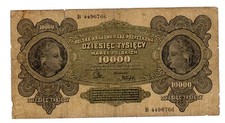 POLAND 10000 MAREK MARKA POLSKICH 1922 P32 SERIES B BANKNOTE GOOD CONDITION
