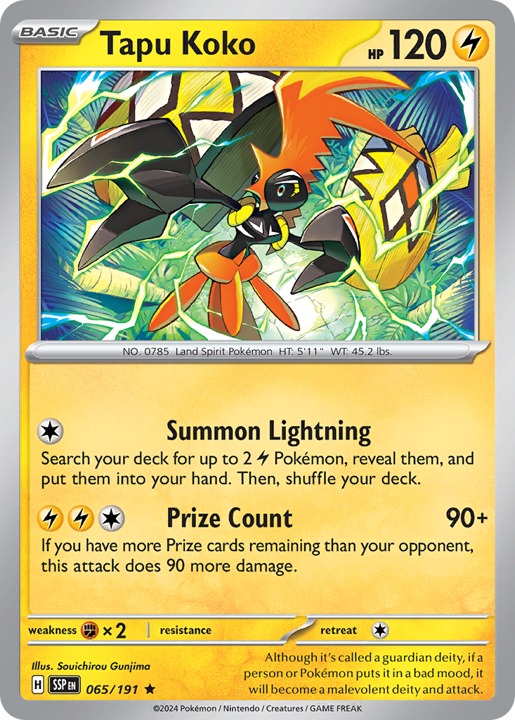 こ*い様 conpe10BLACK coronista Tapu Koko 65/191 Rare Holo | Surging Sparks | Pokemon Card | eBay
