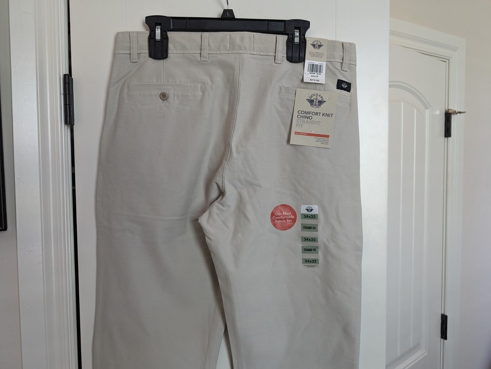 Dockers Men's Comfort Knit Chino 5-pocket Khaki pants 34X32 NWT $72 ...