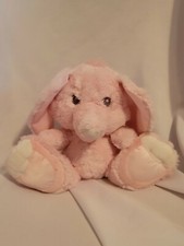 Aurora Baby Pink Elephant Plush 9" Soft Gray Sewn Eyes Stuffed Animal Toy EUC