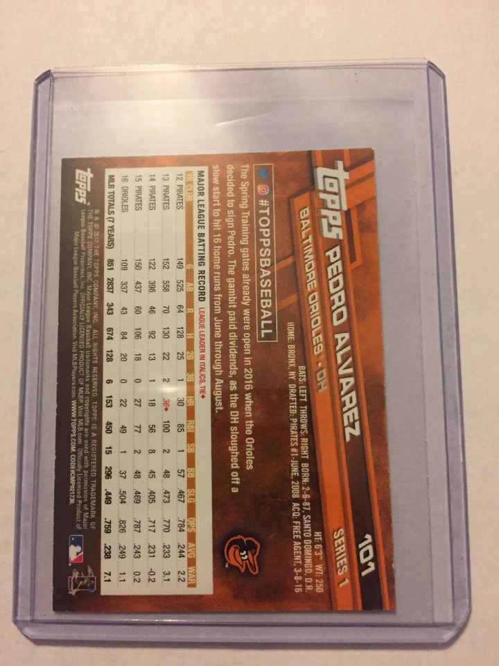 Pedro Alvarez SP /10 2017 Topps On Demand Mini Baltimore Orioles - Image 3 of 3