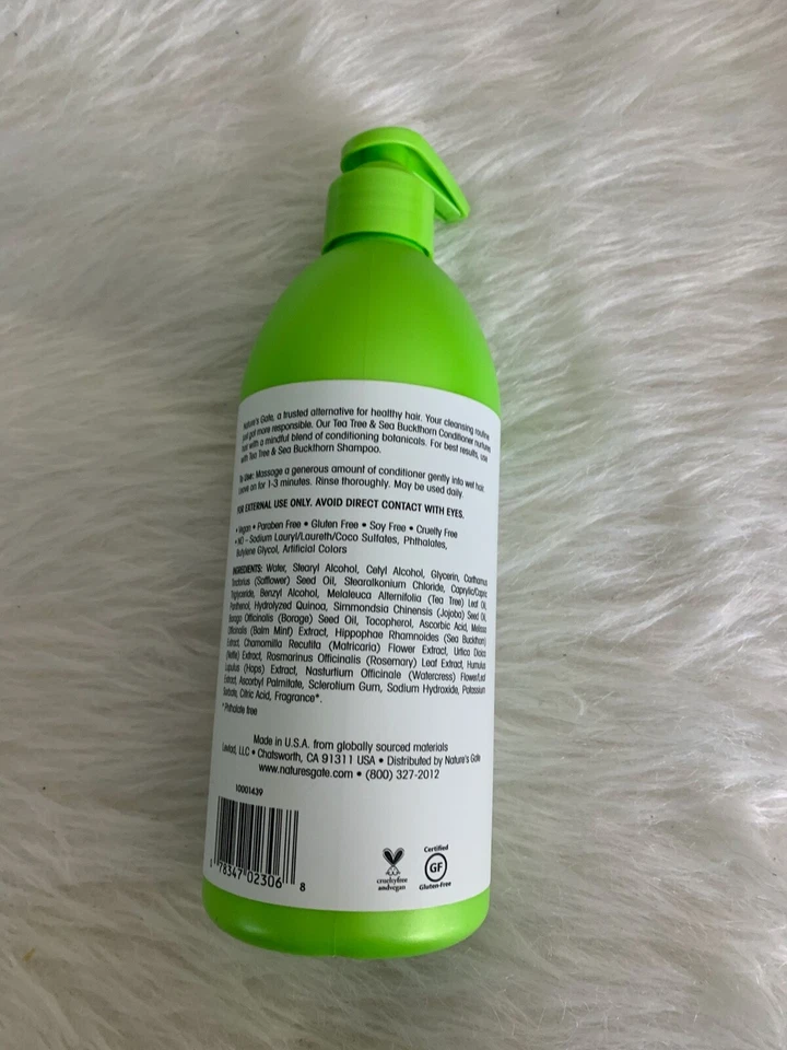 Nature's Gate облепиховый кондиционер для жирных волос чайное дерево веганский насос 18 унций - Изображение 2 из 4