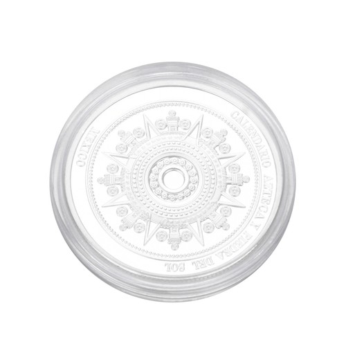Maya Calendar Plated Coin Souvenir Mayan Aztec Badge Pin Mexico Gift Silver - Picture 4 of 12