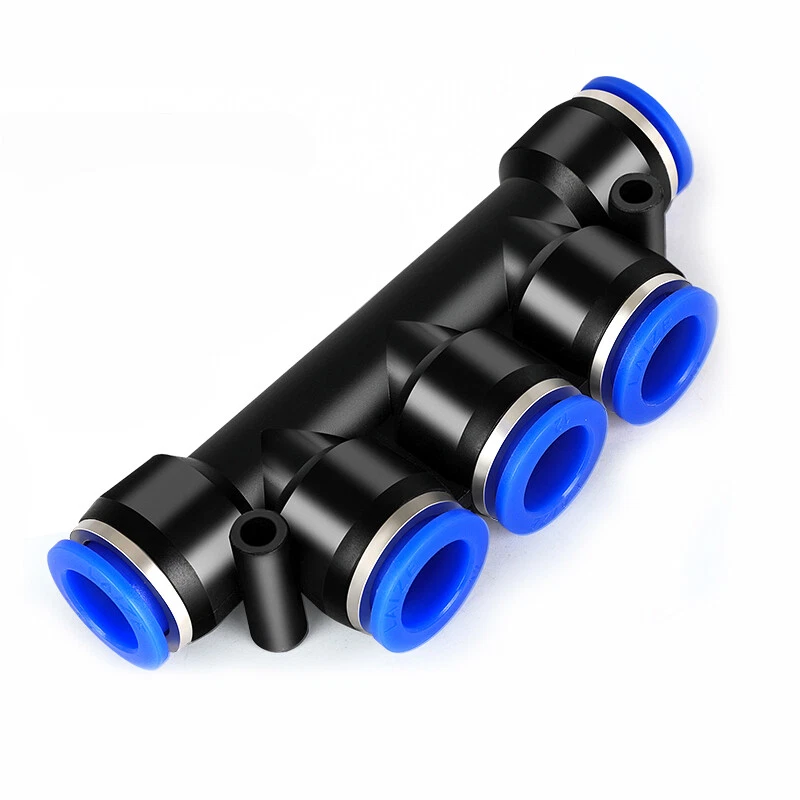 Pneumatic Push to Connect Fittings 5-Way Mainfold Connector Tube OD 6mm 10PCS  - Image 4 of 4