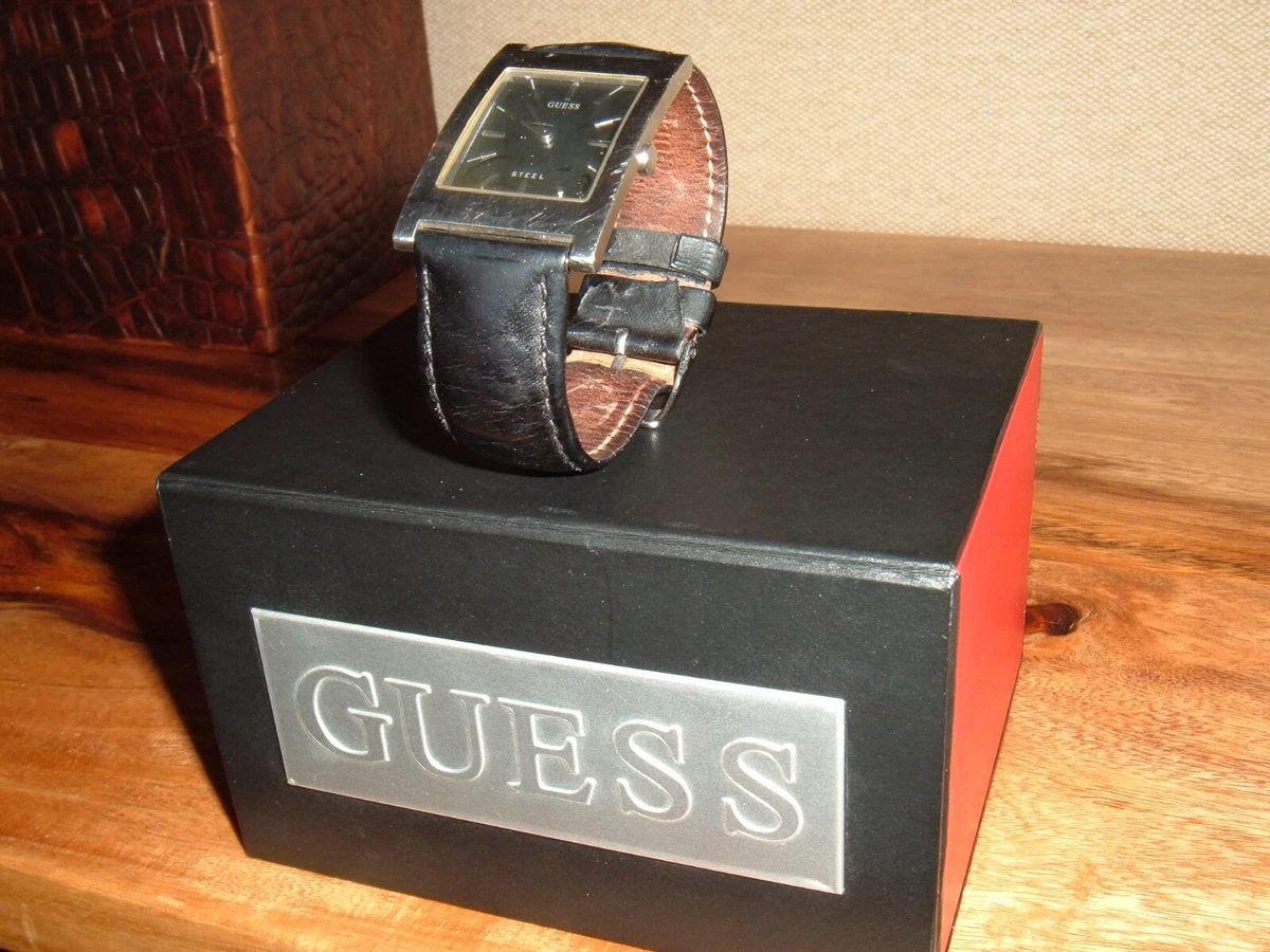 GUESS WATCH MICROSTEEL BLACK & BRUSHED SILVER