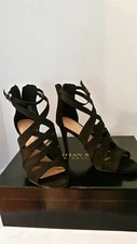 Christian Siriano Black Strappy Stiletto Shoe  Size 10 M London 