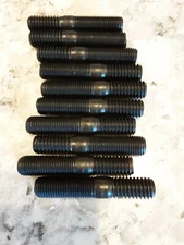 Double-End Stud 3/8"-24 SAE x 1" -3/8"-16 USS x 5/8" - Box of 10