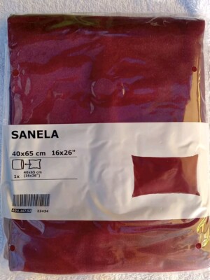 Ikea SANELA Cushion Cover 16'' x 26'' Velvet Cotton Dark Red NEW MANY AVAILABLE 