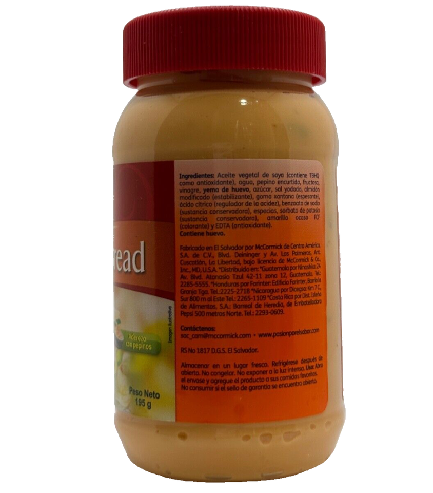 McCormick Pepinesa Sandwich spread de El Salvador 195g eBay