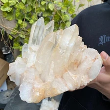7.9lb Natural White Clear Quartz Crystal Cluster Raw Healing Specimen