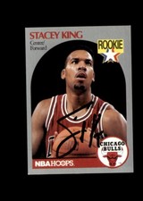 Stacey King 1990-91 NBA Hoops Chicago Bulls Rookie authentic autographed card