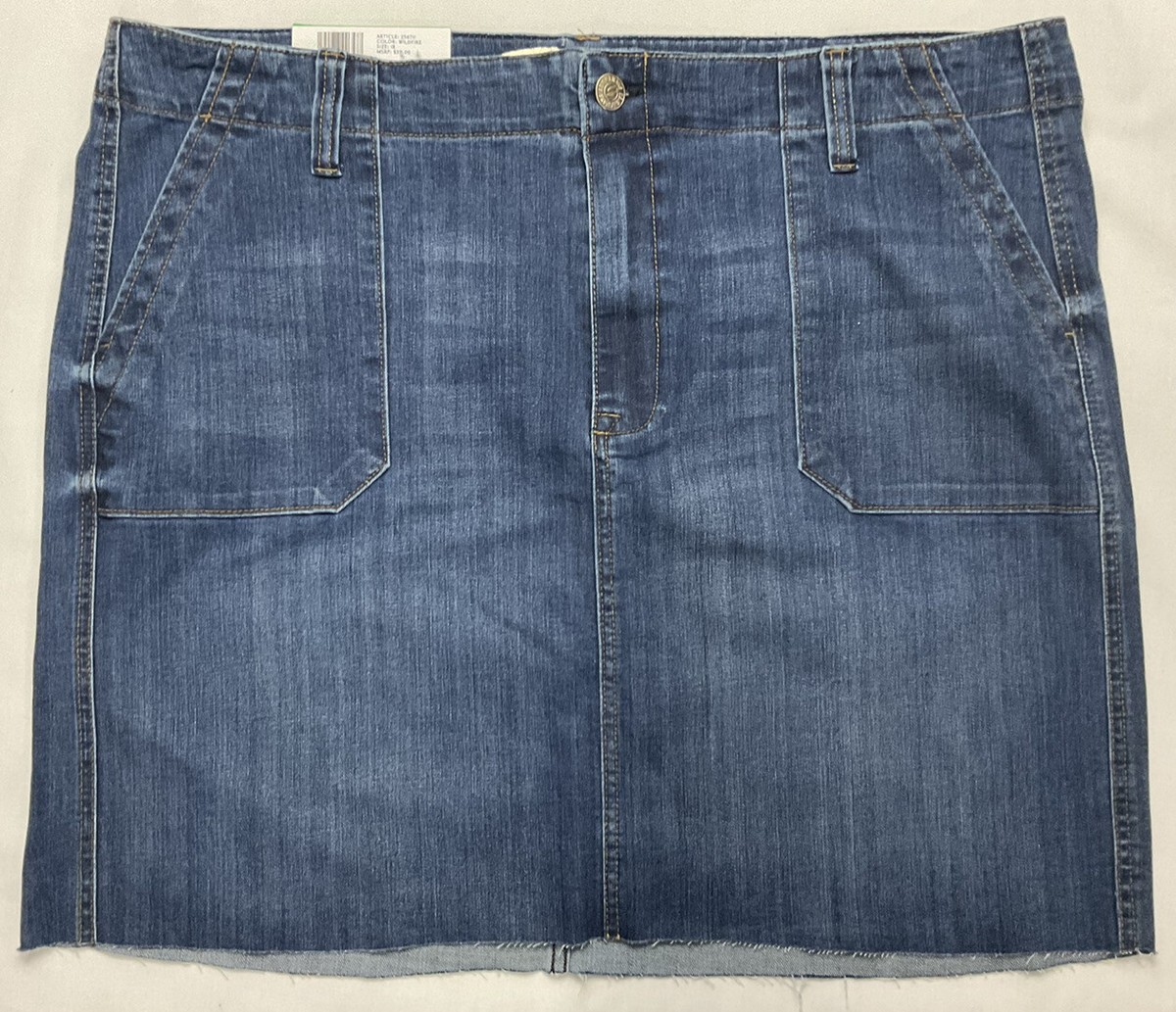スカート neith. Heavy Crushed Denim Skirt (Blue) NWT* Seven 7 (Utility Skirt) Blue Denim (Size 18) Cotton