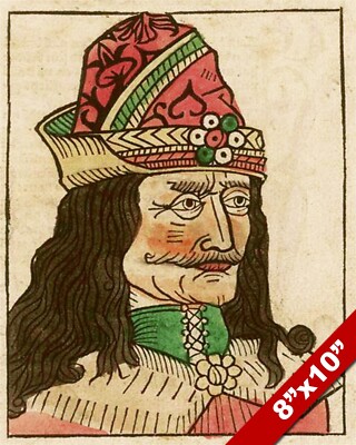 VLAD TEPES THE IMPALER DRACUL DRACULA 1400'S PORTRAIT PAINTING ART CANVAS PRINT