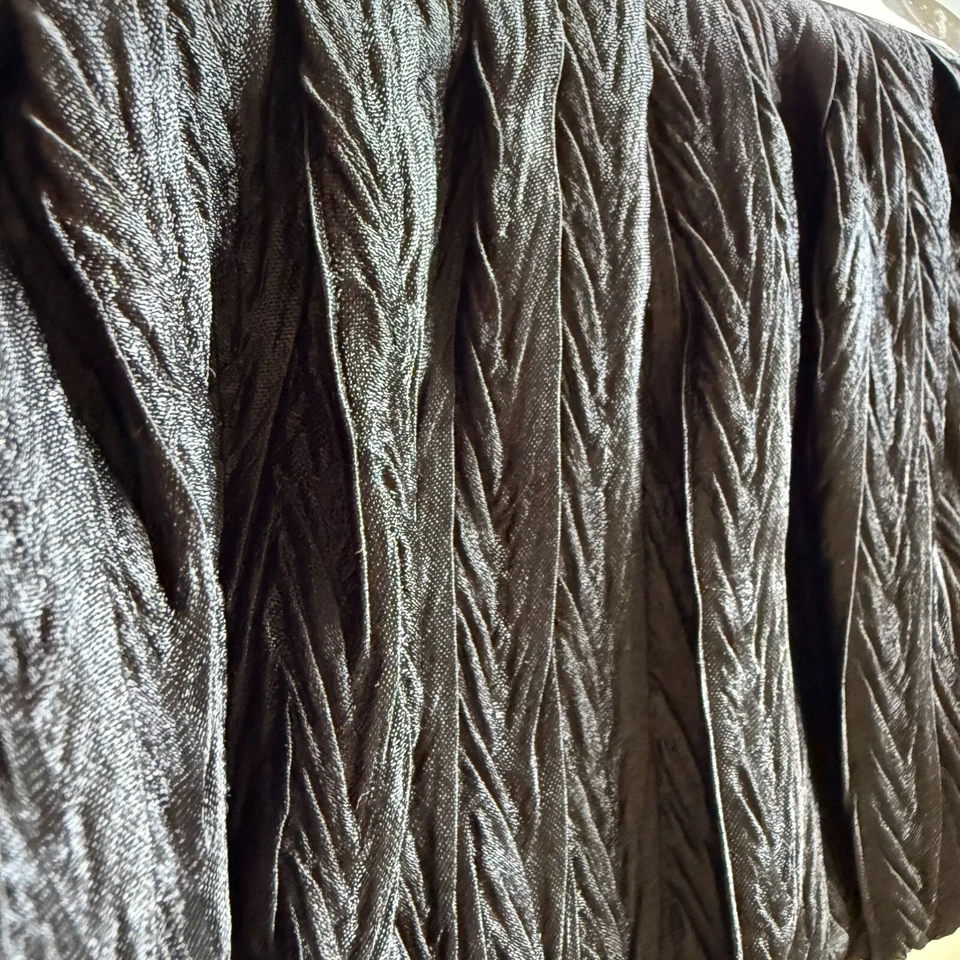 Bolso sin asas vintage Neiman Marcus satinado texturizado de noche para mujer cóctel negro Foto 4 de 4