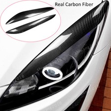 2carbon Fiber Headlight Eyelids Eyebrow Cover For Mazda 3 Mazda3 Jdm 2010-2013